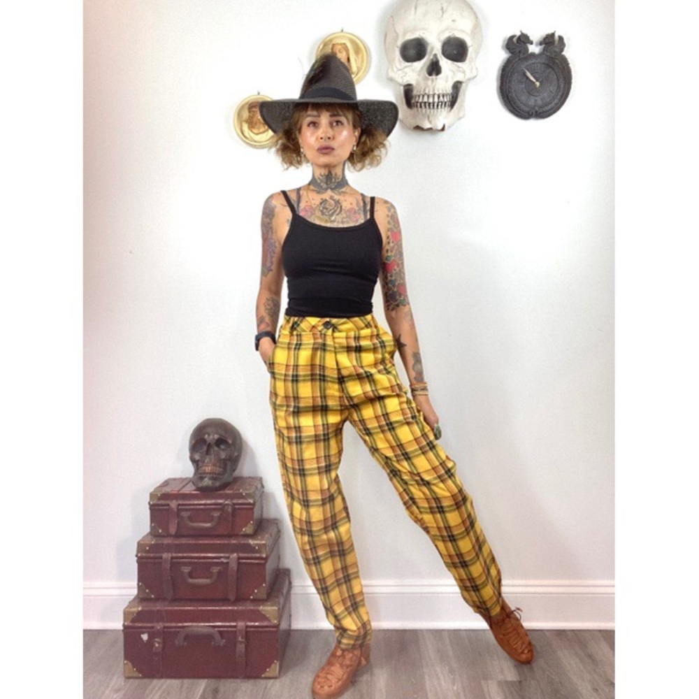 Unbranded yellow plaid trousers